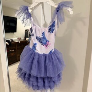 Posh Peanut bamboo Lavender Floral Bonny Tulle Smocked Dress NWOT never worn